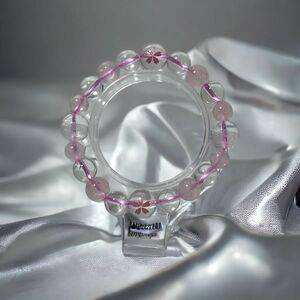 天然石　ブレスレット　桜　天使水晶　ローズクォーツ　天使の水晶　綺麗　かわいいGW限定価格