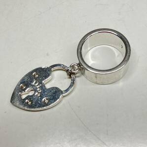 1円〜 3☆ Christian Dior クリスチャンディオール 指輪 リング ヴィンテージ 7 サイズ13.5号 アクセサリー レディース ハート 鍵穴 の画像4