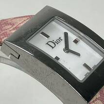 1円〜 3M Christian Dior クリスチャンディオール 腕時計 D78-109 EK0339 クオーツ QUAUTZ腕時計 動作未確認 ピンクロゴベルト 白文字盤_画像6
