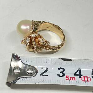 1円〜 3T Christian Dior クリスチャンディオール 指輪 リング 真珠 パール レディース アクセサリー 箱付き ゴールドカラー の画像8