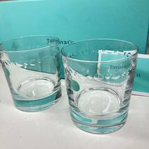 1円〜 4T TIFFANY&Co ティファニー ロックグラス ペア 食器 スウィング OF 陶器 ガラス デザインカップ 箱付き セット インテリア_画像3