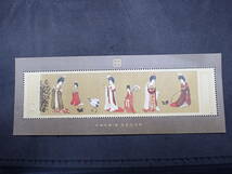 ◆希少◆中国切手　1984年　T89m　中国画(唐美人)　未使用　小型シート　タトウ付◆美品◆_画像5