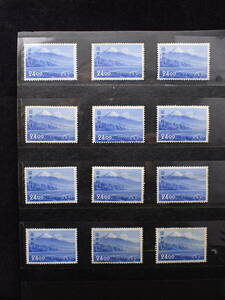 * rare * Japan stamp 1951 year selection of a hundred best sight-seeing area Japan flat 24 jpy unused rose total 12 sheets *①