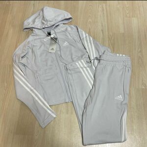 新品アディダスレディースジャージ上下セットアップパーカースウェット素材 上下セット セットアップ adidas ジャージ パーカー