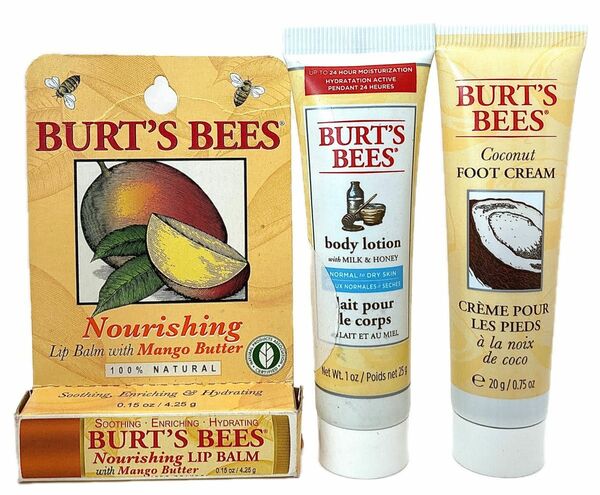 BURT’S BEES バーツビーズ ３点セット リップクリーム/ボディーローション/フットクリーム 