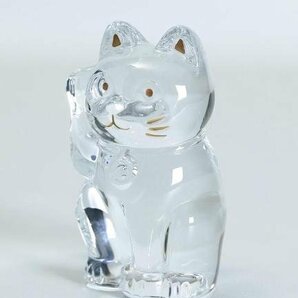 【真作】【WISH】バカラ Baccarat クリスタルガラス「まねき猫」オリジナルクッション付 クリスタルガラス 専用箱 ◆人気作  #24036017の画像4