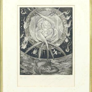 【真作】【WISH】エルンスト・フックス Ernst Fuchs「ターレヴ―レックのサムソンとデリラ」銅版画 直筆サイン   #24032717の画像2