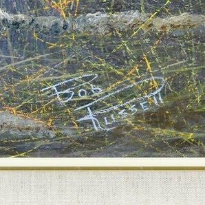 【WISH】サイン有 油彩 20号大 大作 馬にのる人物 巨木の森 #24022700の画像6
