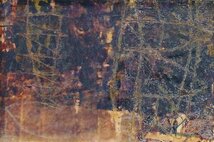 【真作】【WISH】市野裕子「土のものがたり」板に油彩 共シール 　　〇現代美術家 抽象表現 絵本「海辺の一日」出版 #24033191_画像3