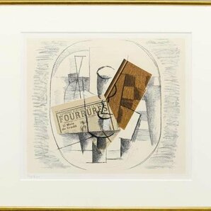 【真作】【WISH】ジョルジュ・ブラック Georges Braque「パピエ・コレ」リトグラフ 6号大   〇キュビスム巨匠 ピカソと活躍 #24033119の画像2