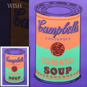 【真作】【WISH】アンディ・ウォーホル Andy Warhol シルクスクリーン 約25号 大作 ◆キャンベルスープ缶 オレンジ＆パープル #24012215