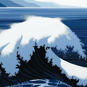 【真作】【WISH】アイベン・ロール Eyvind Earle「波の詩」シルクスクリーン 30号大 大作 直筆サイン   〇アメリカの画家 #23122124の画像4