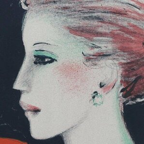【真作】【WISH】カシニョール Jean-Pierre Cassigneul「赤いチューリップ」リトグラフ   〇女性像人気画家 #24032488の画像4