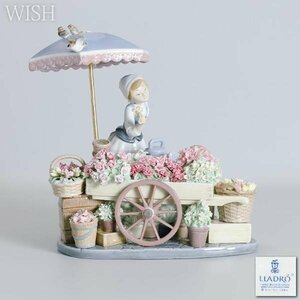 【真作】【WISH】リヤドロ LLADRO 磁器人形「公園通りの花屋さん」1984年作 陶器 高さ56.6cm 2.74kg ◆大型名品 　 #24036054