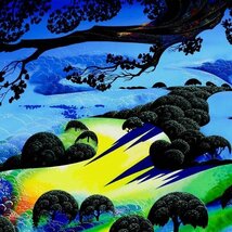 【真作】【WISH】アイベン・ロール Eyvind Earle「サンセットフレーム」シルクスクリーン 約25号 大作 直筆サイン 証明シール #24042483_画像4