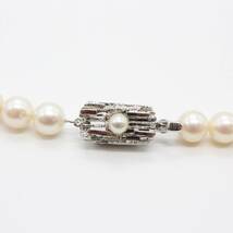 【パール 真珠】 Pearl gallery ネックレス SILVER 刻印 真珠 約6.8mm レディース アクセサリー ファッション小物 ケース付き_画像3