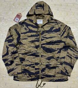 2024SS新品未使用¥59400★リアルマッコイズ★TIGER CAMOUFLAGE PARKA / ADVISOR★タイガーカモフラジップパーカーsizeＬ◯送料込