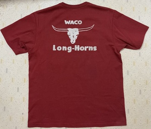 2024SS新作¥8800未使用★JOE MCCOY TEE / WACO LONG-HORNS★バックプリントポケット半袖TシャツCherry sizeＬ◯送料込リアルマッコイズBUCO