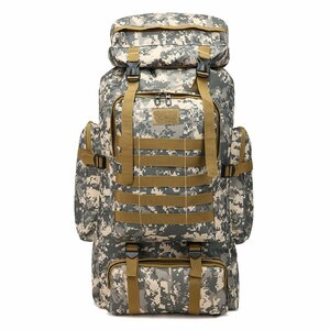  outdoor rucksack 80L backpack disaster prevention mountain climbing rucksack man and woman use high capacity travel . pair man and woman use water-repellent khaki pixel duck camouflage 050mc2