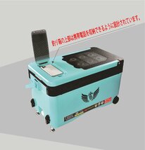 釣り用クーラーボックス 38L 大容量頑丈ボディ 保温保冷 ハンドル/釣りエサ箱/背もたれ/水栓付き 釣り 防水 白 702_画像5