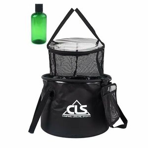  folding bucket hanging dry net hanging net tableware dry tableware wash fishing camp outdoor bar . cue bucket 295