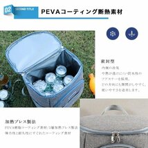 バッグ リュック 保温保冷リュック 大容量 クーラーバッグ 買い物リュック エコバッグ 軽量 防水 アウトドア キャップ グレー 110gr_画像2