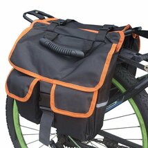 3in1 サイドバッグ 自転車用 リアバッグ ショルダーバッグ 反射テープ 大容量 防水 通勤 キャンプ 旅行 アウトドア （ブラック）408_画像10