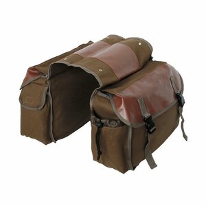  saddle-bag double bike side bag bike all-purpose bag storage high capacity camp travel outdoor ( Brown )419br