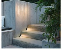 ソーラー階段ライト 2個セット LED 屋外ガーデン 防水ソーラーステップ庭 芝生 玄関(電球色)562N_画像4