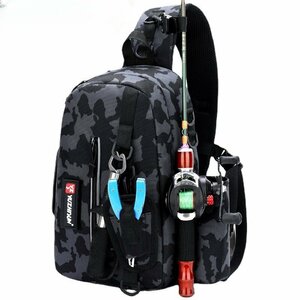  multifunction fishing bag fishing bag high capacity waterproof tool storage 3WAY shoulder waist tool storage outdoor ( black camouflage )327bk