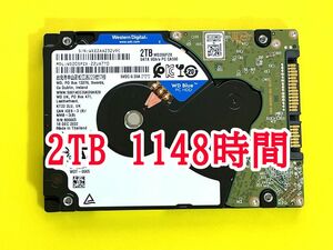 ★ 2TB ★　WD Blue　/　WD20SPZX【使用時間：1148ｈ】2022年製　良品　2.5インチ内蔵HDD　7mm厚