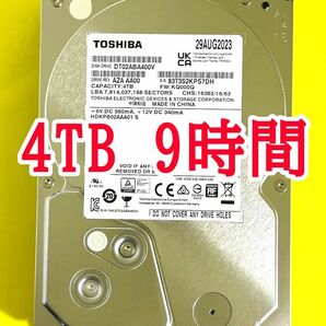 ★ 4TB ★　TOSHIBA / DT02ABA400V【使用時間： 9ｈ】2023年製　新品同様　3.5インチ内蔵HDD