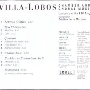 ol313    VILLA-LOBOS:CHAMBER AND CHORAL MUSIC /MARTINEZの画像2