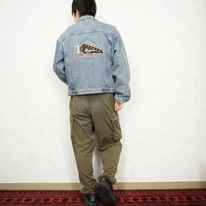 USA VINTAGE STRING INSTRUMENT EMBROIDERY DESIGN DENIM JACKET/アメリカ古着楽器刺繍デザインデニムジャケット