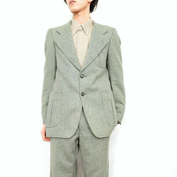 EU VINTAGE moser TWEED DESIGN SET UP SUIT/ヨーロッパ古着ツイードデザインセットアップスーツ