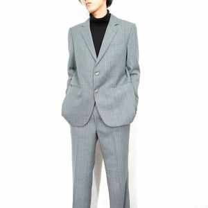 EU VINTAGE TREVIRA STRIPE PATTERNED DESIGN WOOL SET UP SUIT/ヨーロッパ古着ストライプ柄デザインウールセットアップスーツ