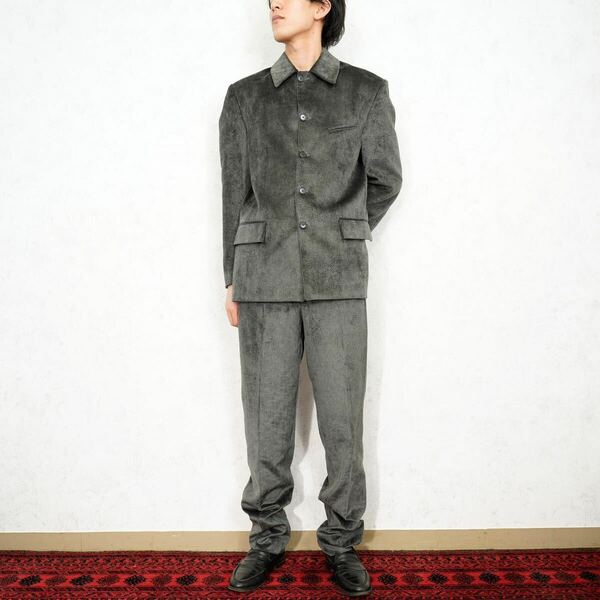 EU VINTAGE 5B CORDULOY DESIGN SET UP SUIT/ヨーロッパ古着5Bコーデュロイデザインセットアップスーツ