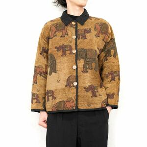 USA VINTAGE KEREN HART ELEPHANT EMBROIDERY DESIGN JACKET/アメリカ古着ゾウ刺繍デザインジャケット
