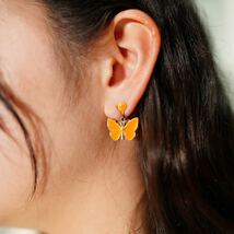 USA VINTAGE BUTTERFLY DESIGN EAR CLIPS/アメリカ古着バタフライデザインイヤリング_画像7