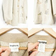 USA VINTAGE BonWorth ANIMAL EMBROIDERY DESIGN CARDIGAN JACKET/アメリカ古着アニマル刺繍デザインカーディガンジャケット_画像9