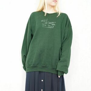 USA VINTAGE CAT EMBROIDERY DESIGN SWEAT SHIRT/アメリカ古着にゃんこ刺繍デザインスウェット