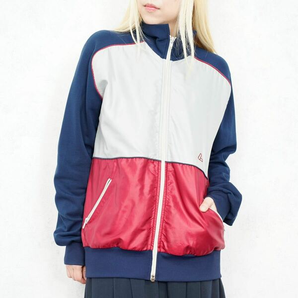 EU VINTAGE HIGH NECK DESIGN TRACK JACKET/ヨーロッパ古着ハイネックデザイントラックジャケット