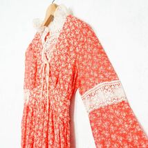 *SPECIAL ITEM* 60’s〜70’s USA VINTAGE 60年代〜70年代アメリカ古着花柄レースデザインロングワンピース_画像8