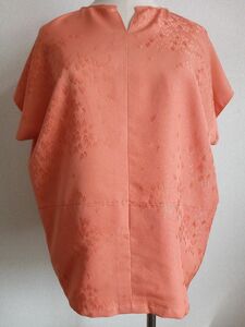 正絹着物のリメイク　オレンジ色のブラウス