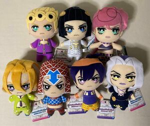 ジョジョ の奇妙な冒険　ともぬい　ブチャラティ チーム、ジョルノ、トリッシュ、ミスター、アバッキオ、ナランチャ、フーゴ ぬいぐるみ