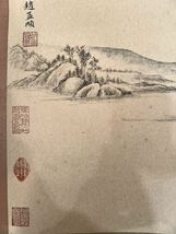 【瓏】「趙孟フ作 書畫合璧巻」元代画家 肉筆紙本 真作 掛け軸 書画立軸 巻き物 中国書画 蔵出_画像7