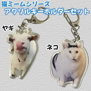 猫ミーム アクキー 2個セット キーホルダー ミーム ヤギ TikTok ネコの画像1