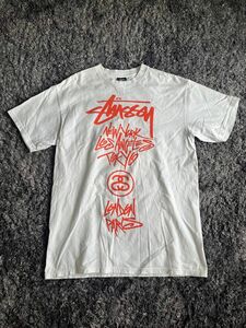 レア物　ステューシー　stussy ワールドツアーメンズTシャツ　Mサイズ美品　ヴィンテージ