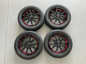 ●Must Sell●WEDS　ノヴァリス　ローグVF　ピアノブラック/レッドライン　15 InchアルミWheels　4本set　NormalTires　165/55R15