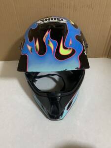 SHOEI ショウエイ VFX TROYLEE オフロードヘルメット ブラック系 ブルーフレイム ビンテージ 現状品